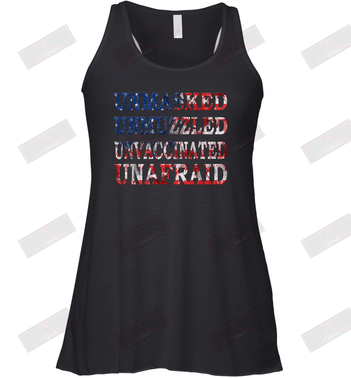 Unmasked Unmuzzled Unvaccinated Unafraid Racerback Tank