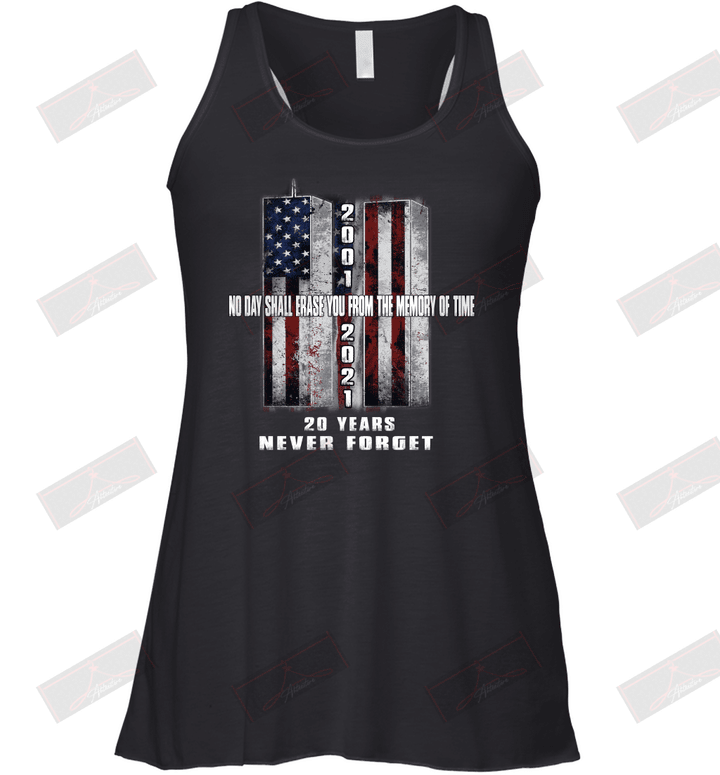 20 Years Never Forget No Day Shall Erase You From The Memory Of Time Cross Racerback Tank