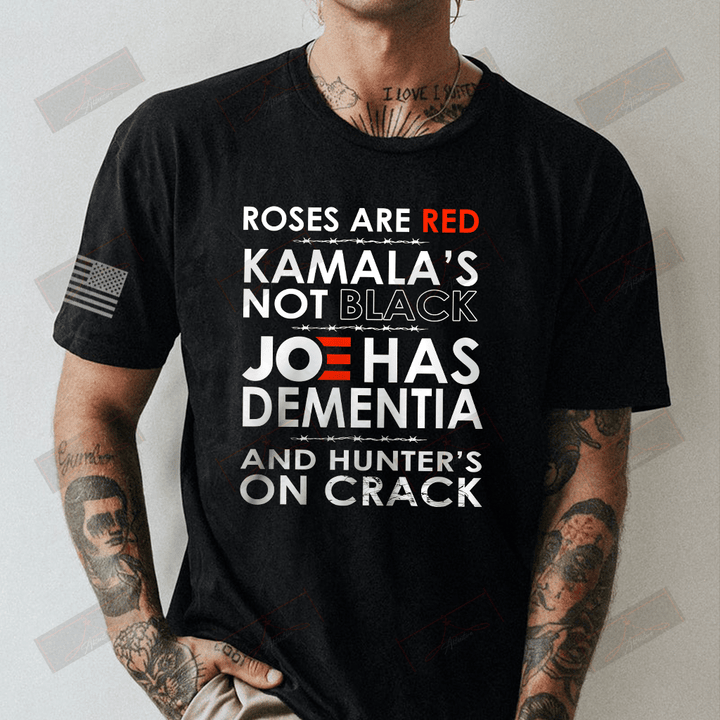 Rose Are Red Kamala's Now Black Full T-shirt Front