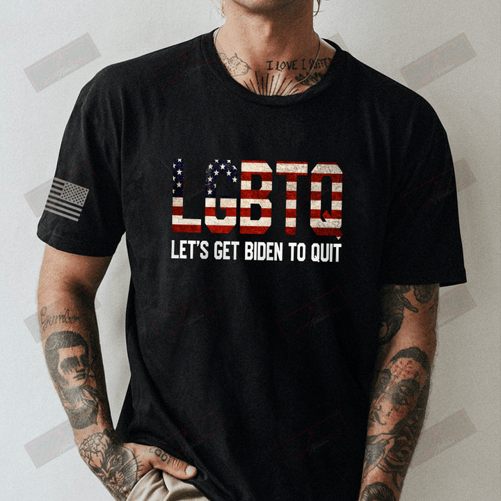 LGBTQ Let's Get Biden To Quit Full T-shirt Front