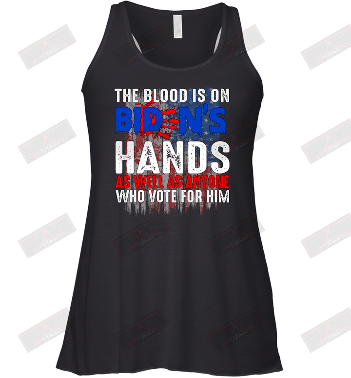 The Blood Is On His Hands Racerback Tank