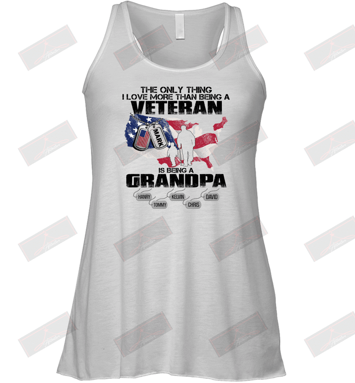 Personality The Only Thing I Love More Than Being A Veteran Is Being A Grandpa Racerback Tank