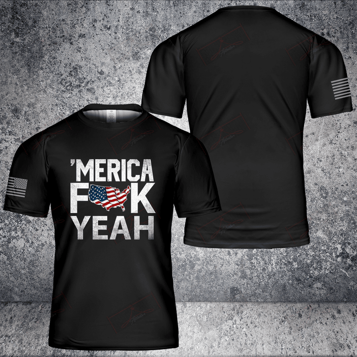Merica Fk Yeah Full T-shirt Front