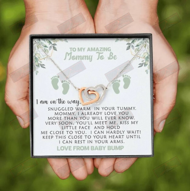 To My Amazing Mommy To Be Love From Baby Bump Necklace