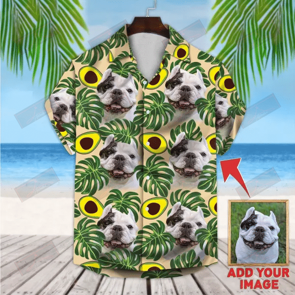 Custom Avocado & Leaves Pattern Hawaiian Shirt