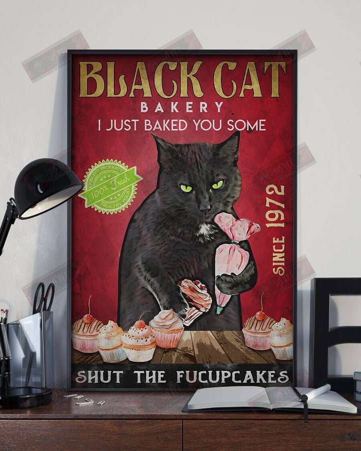 Black Cat Bakery Vertical Poster