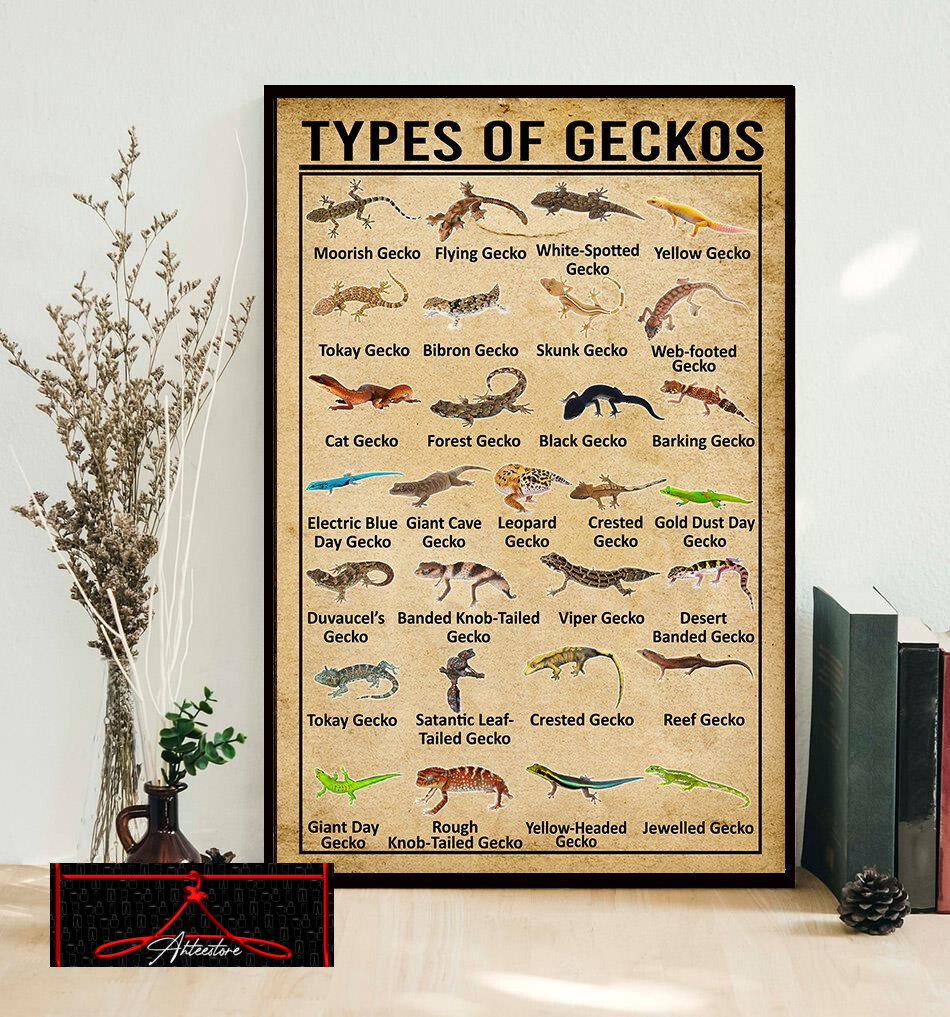ETTP13 Types Of Geckos Portrait Poster - ahteestore