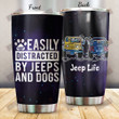 Easily Distracted By Jeeps And Dogs Tumbler