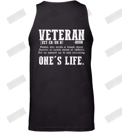 Veteran Definition A Person Who Wrote A Blank Check Tank Top
