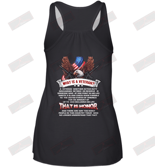 What Is A Veteran A Veteran Whether Active Duty Racerback Tank