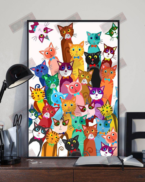 Colorful Cats Vertical Poster