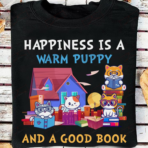 ETT1195 Happiness Is A Warm Puppy And A Good Book