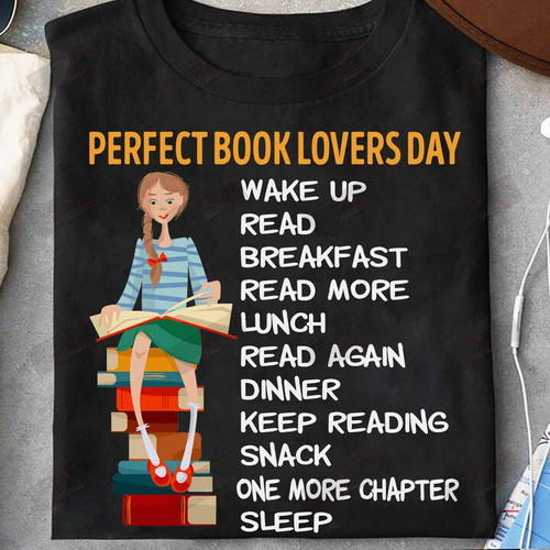 ETT1227 Perfect Book Lovers Day Wake Up Read Breakfast Read More