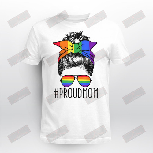 Miah899 Proud Mom Messy Hair Bun LGBTQ Rainbow Flag