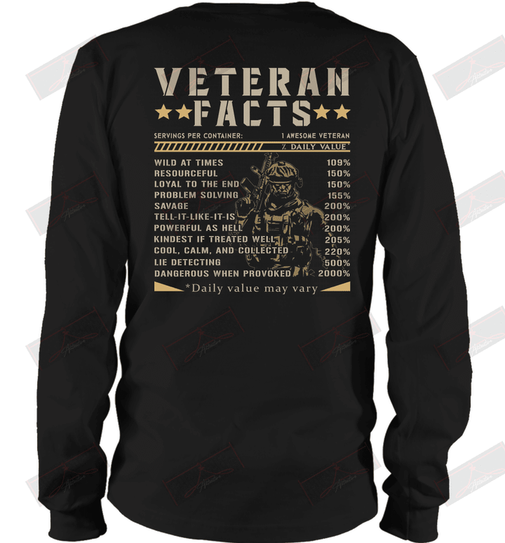 Veteran Facts Daily Value May Vary Long Sleeve T-Shirt