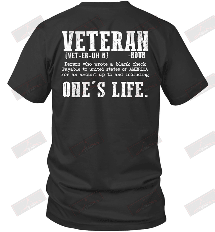 Veteran Definition A Person Who Wrote A Blank Check T-Shirt