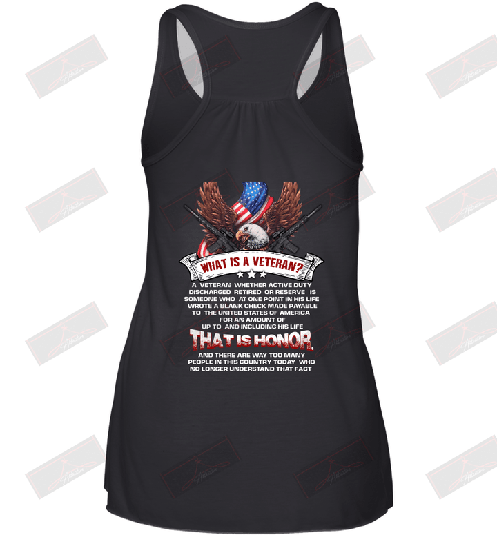 What Is A Veteran? That Is Honor  Racerback Tank