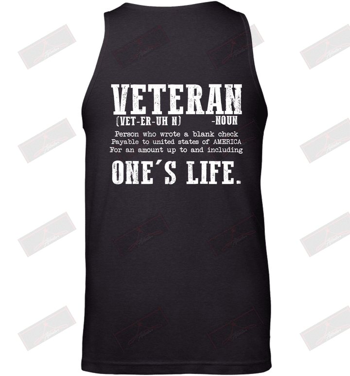 Veteran Definition A Person Who Wrote A Blank Check Tank Top