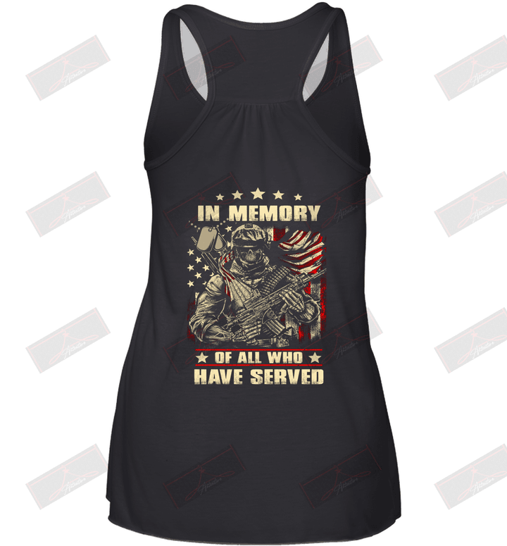 In memory of all who have served Racerback Tank
