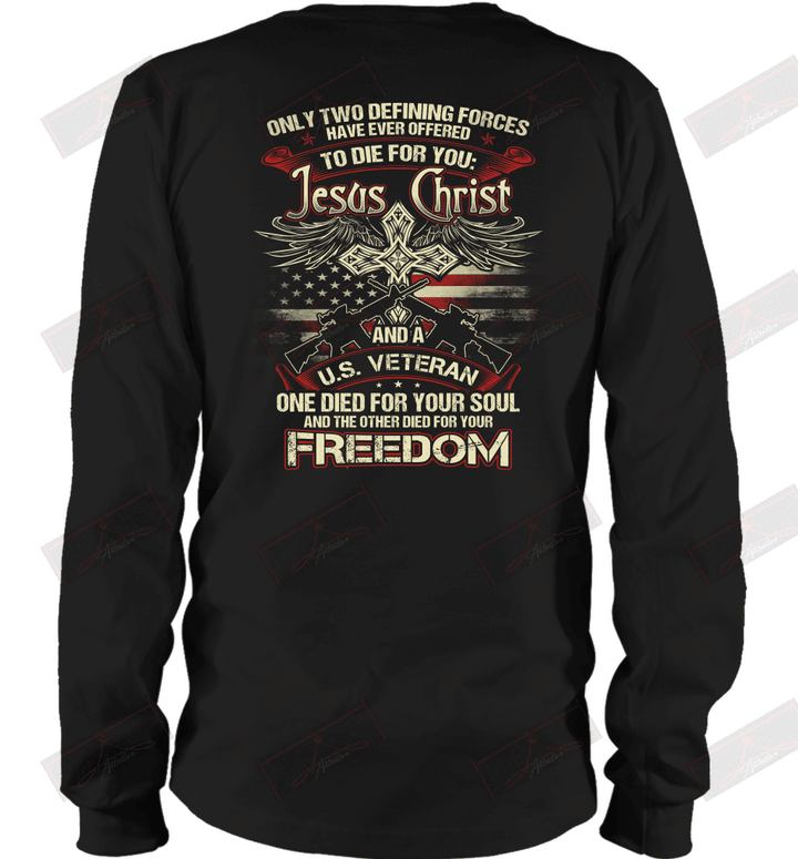 Jesus Christ And U.S Veteran Long Sleeve T-Shirt