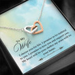 TO MY WIFE "SHELTER- SO" INTERLOCKING HEARTS NECKLACE GIFT SET