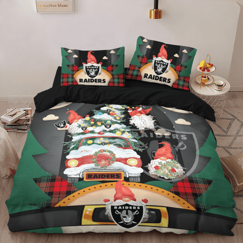 Las Vegas Raiders Christmas Theme Bedding Set-TPH - Love My Family
