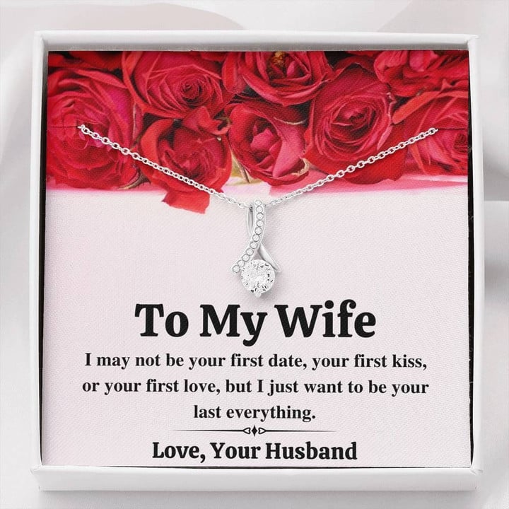 TO MY WIFE "LAST EVERYTHING - RED ROSES" ALLURING BEAUTY NECKLACE GIFT SET