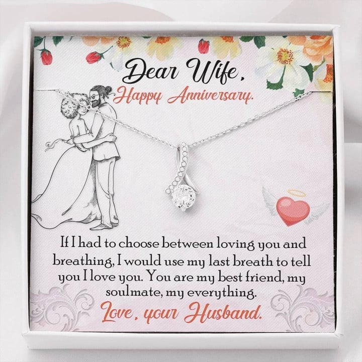 DEAR WIFE "BREATHING" ALLURING BEAUTY NECKLACE ANNIVERSARY GIFT SET