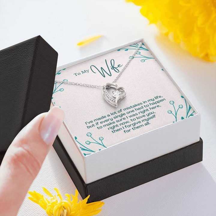 TO MY WIFE "MISTAKES - SO" FOREVER LOVE HEART NECKLACE GIFT SET