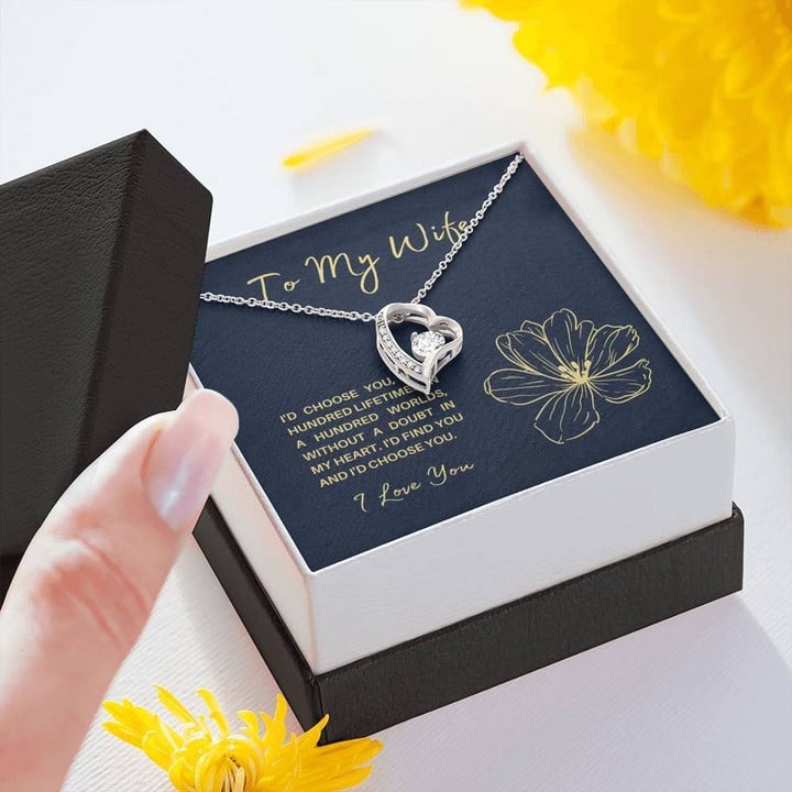 TO MY WIFE "HUNDRED LIFETIMES" FOREVER LOVE NECKLACE GIFT SET