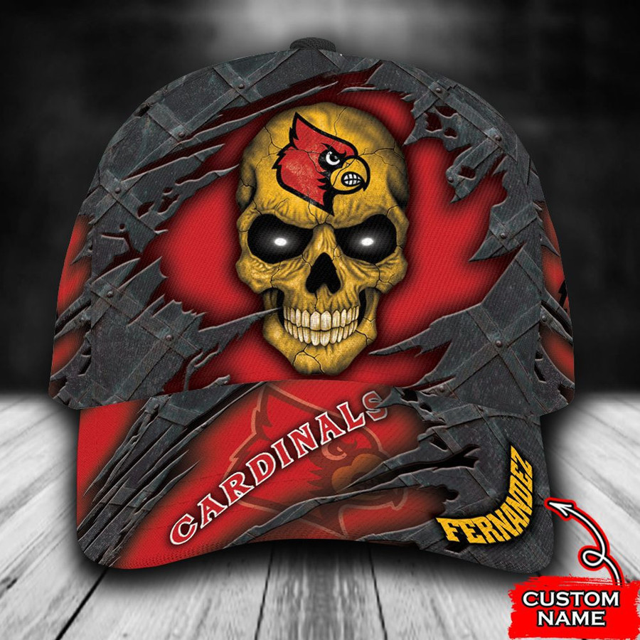Personalized Louisville Cardinals Skull Rivet Pattern All Over