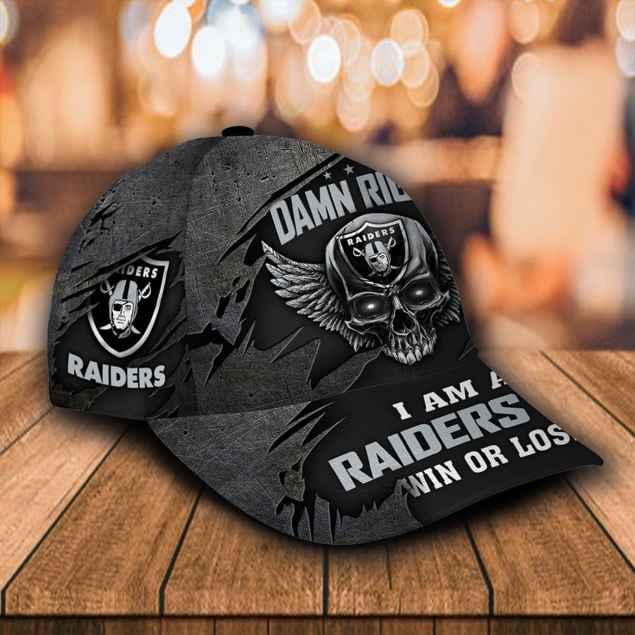 Las Vegas Raiders 3D Cap SKULL NFL Custom Name 