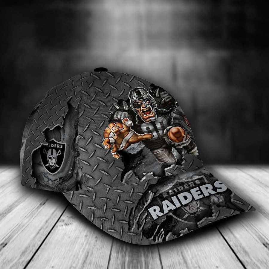 Las Vegas Raiders 3D Metal Skull Helmet Classic Cap Custom Name NFL 