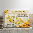 Bestieship To My Wife, I'll Love You Till The Cows Come Home Canvas Wall Art-16x12in