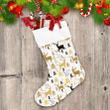 Attractive Winter Forest With Deer Trees And Snowflakes Christmas Stocking