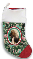 Love Canine Afghan Christmas Stocking Christmas Gift Green And Red Candy Cane Bone