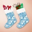 Vintage Winter Pattern With White Mittens Glove And Snowflakes Pattern Christmas Stocking