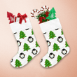 Cute Penguin And Christmas Tree With Lamps Christmas Stocking