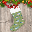 Christmas Cute Shark And Tree Cartoon Style Christmas Stocking