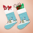 Couple Of Snowman With Gifts Hat And Scarf Beside Christmas Tree Christmas Stocking
