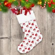 Red And White Cream Cupcakes On White Background Christmas Stocking
