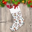 Christmas Little Wolf In Spruce Forest On White Christmas Stocking