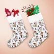Christmas Little Wolf In Spruce Forest On White Christmas Stocking