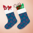 Modern Hipster Snow On Blue Background Christmas Stocking