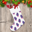 Pink Silhouette Of Cat's Paws On Mittens Pattern Christmas Stocking