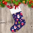 Christmas Candy Cane Santa Claus Gift And Bell Christmas Stocking