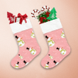 Chritmas Snowman With Hat On Pink Background Christmas Stocking