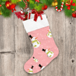 Chritmas Snowman With Hat On Pink Background Christmas Stocking