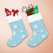 Fantastic Illustrated Stars And Snowflakes On Blue Theme Christmas Stocking
