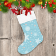 Fantastic Illustrated Stars And Snowflakes On Blue Theme Christmas Stocking